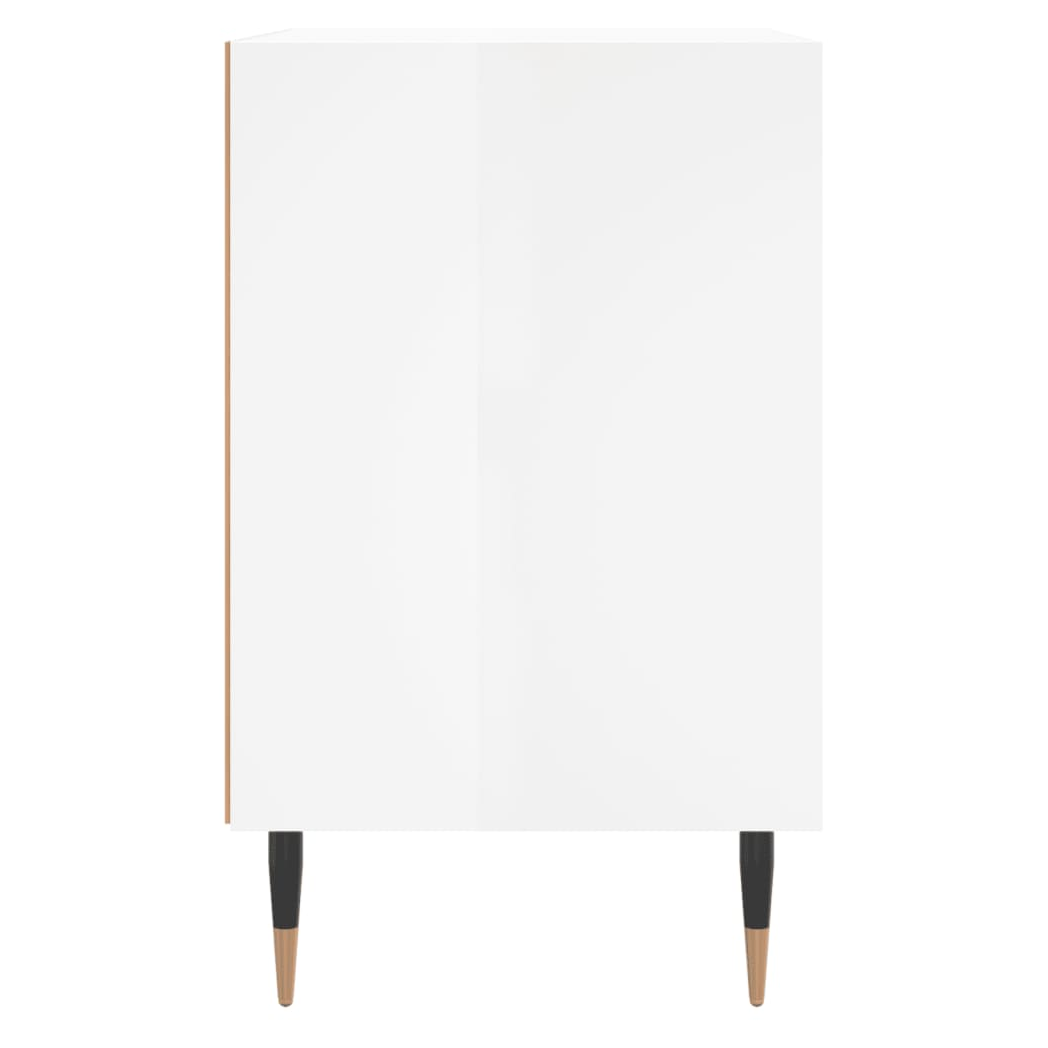 vidaXL Bedside Cabinet High Gloss White 40x30x50 cm Engineered Wood