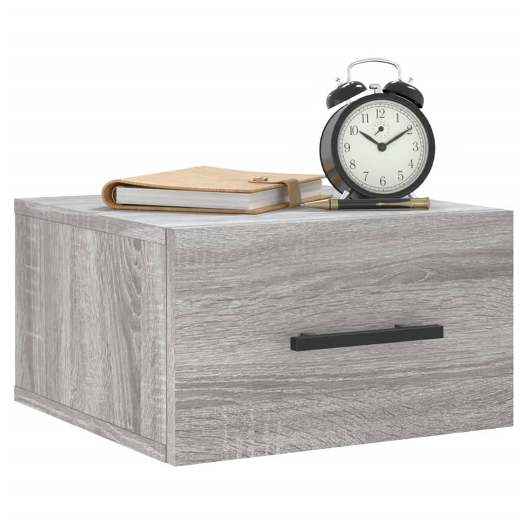 vidaXL Wall-mounted Bedside Cabinet Grey Sonoma 35x35x20 cm