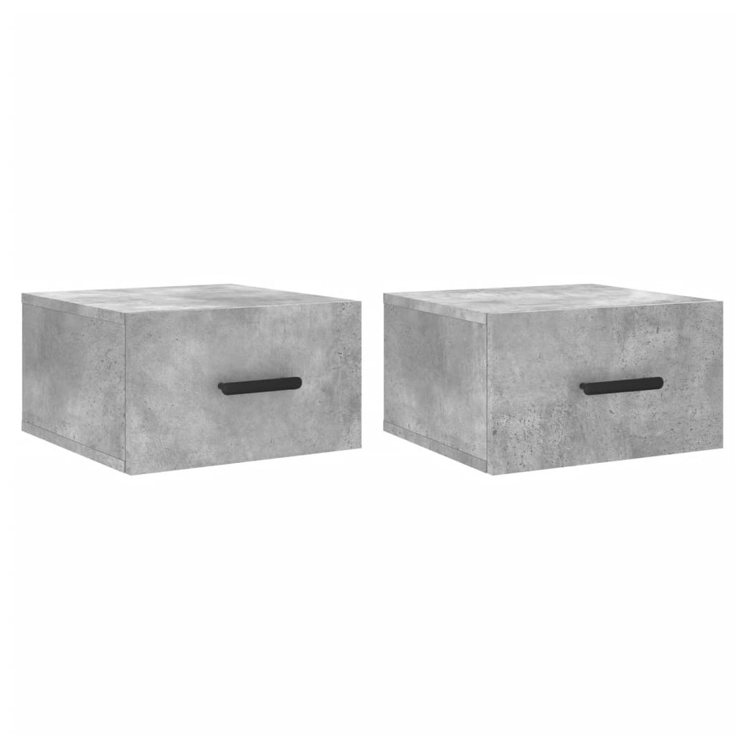 vidaXL Wall-mounted Bedside Cabinets 2 pcs Concrete Grey 35x35x20 cm