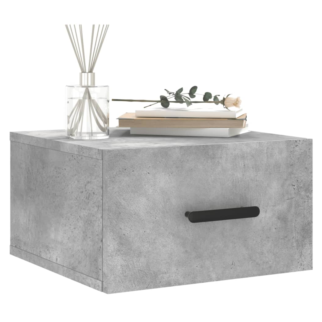 vidaXL Wall-mounted Bedside Cabinets 2 pcs Concrete Grey 35x35x20 cm