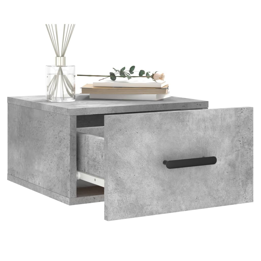 vidaXL Wall-mounted Bedside Cabinets 2 pcs Concrete Grey 35x35x20 cm