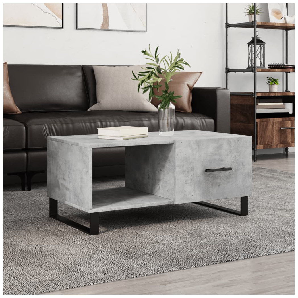 vidaXL Coffee Table Concrete Grey 90x50x40 cm Engineered Wood