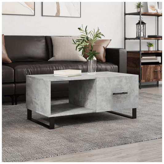 vidaXL Coffee Table Concrete Grey 90x50x40 cm Engineered Wood