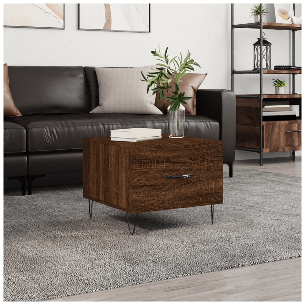 vidaXL Coffee Table Brown Oak 50x50x40 cm Engineered Wood