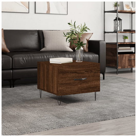 vidaXL Coffee Table Brown Oak 50x50x40 cm Engineered Wood