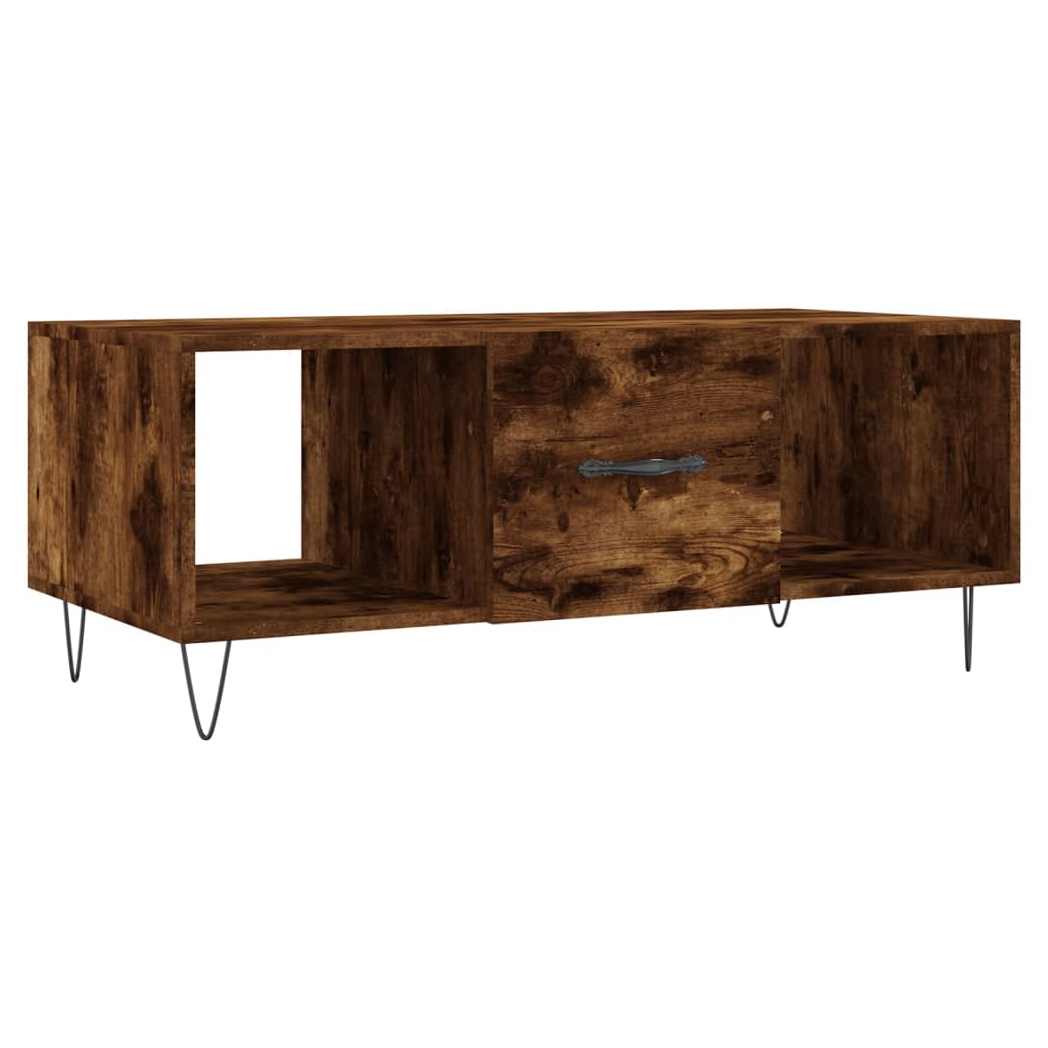 vidaXL Coffee Table Smoked Oak 102x50x40 cm Engineered Wood