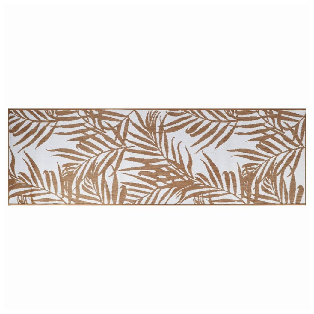 vidaXL Outdoor Rug Brown and White 80x250 cm Reversible Design