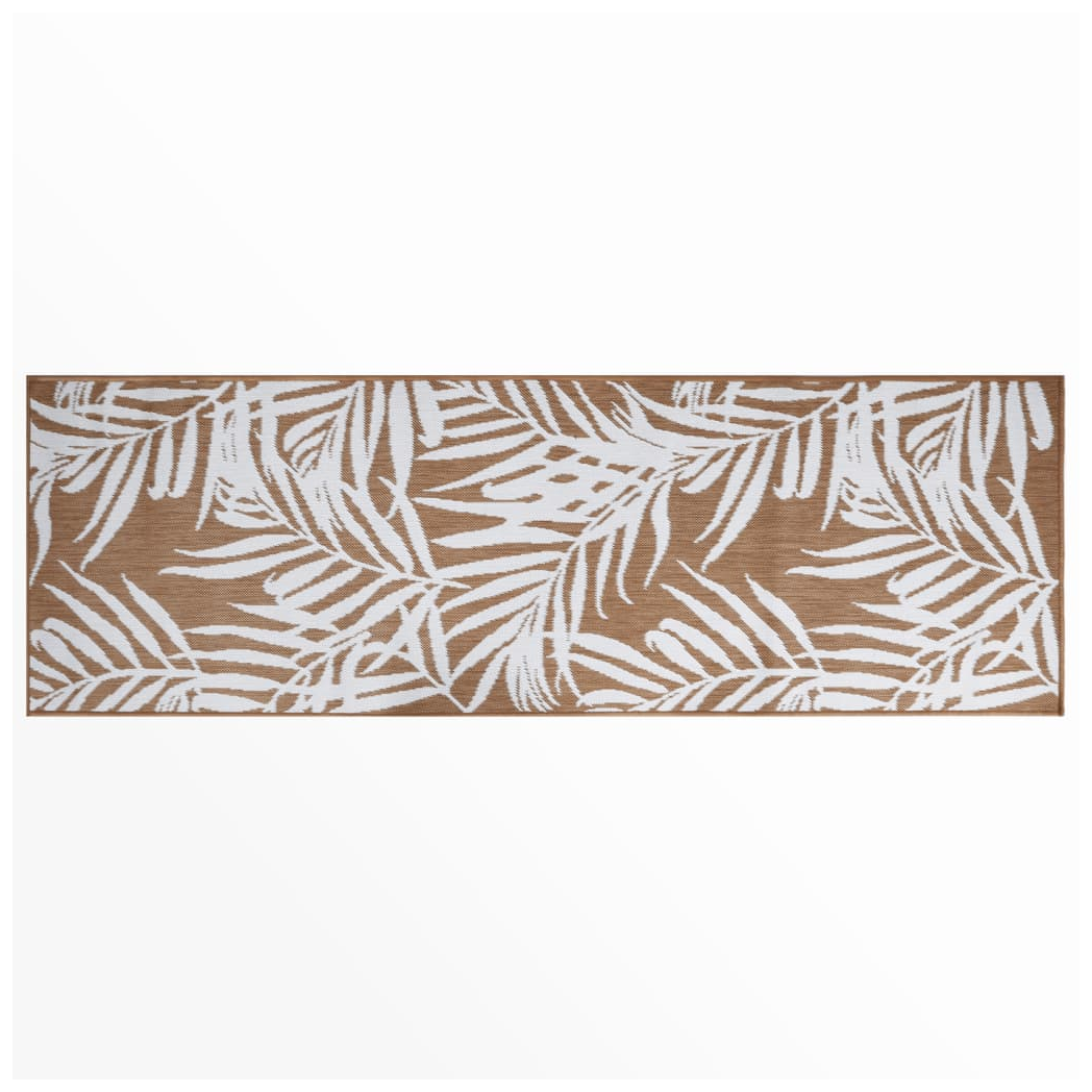 vidaXL Outdoor Rug Brown and White 80x250 cm Reversible Design