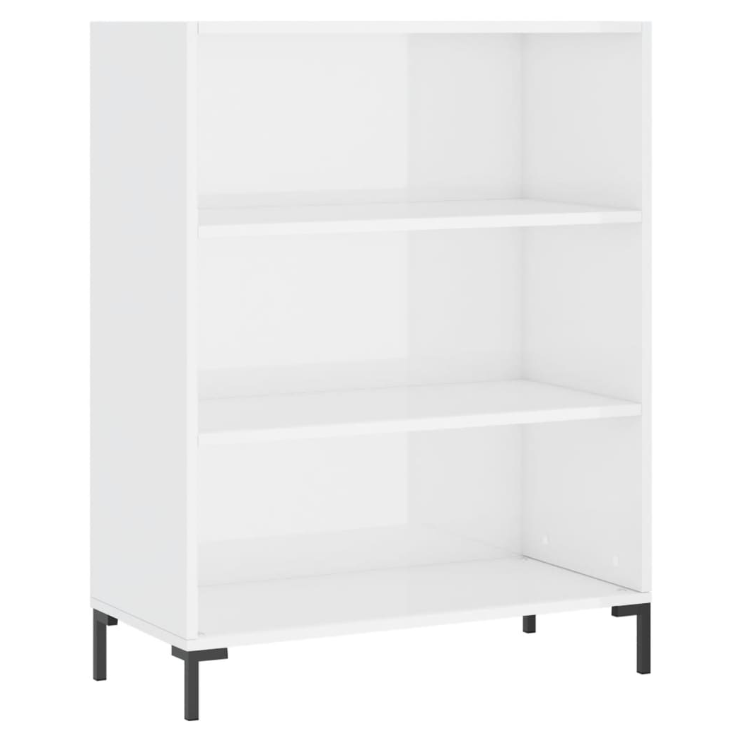 vidaXL Bookcase High Gloss White 69.5x32.5x90 cm Engineered Wood