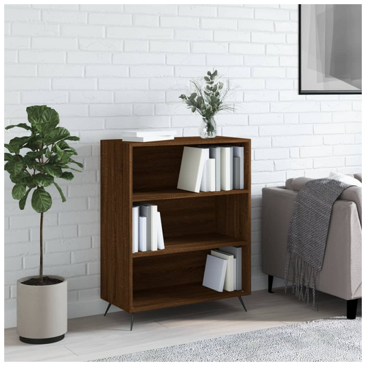 vidaXL Bookcase Brown Oak 69.5x32.5x90 cm Engineered Wood