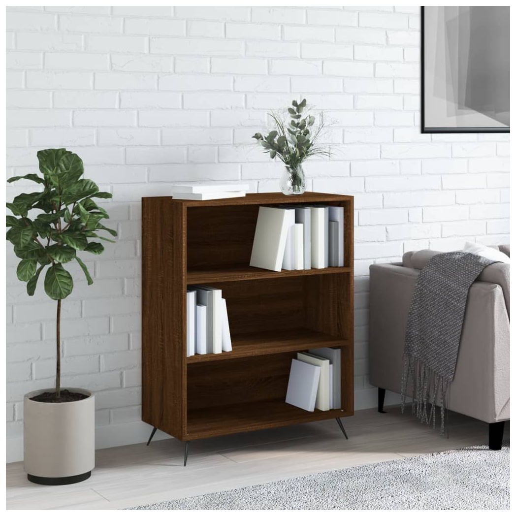 vidaXL Bookcase Brown Oak 69.5x32.5x90 cm Engineered Wood