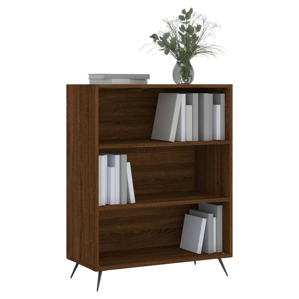 vidaXL Bookcase Brown Oak 69.5x32.5x90 cm Engineered Wood