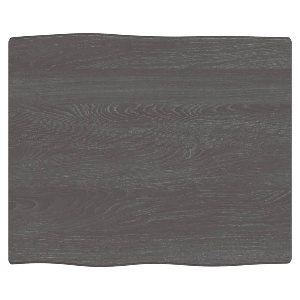 vidaXL Table Top Dark Grey 60x50x2 cm Treated Solid Wood Oak Live Edge