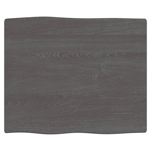 vidaXL Table Top Dark Grey 60x50x2 cm Treated Solid Wood Oak Live Edge