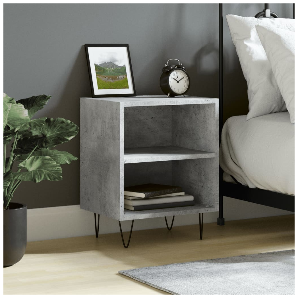 vidaXL Bedside Cabinet Concrete Grey 40x30x50 cm Engineered Wood