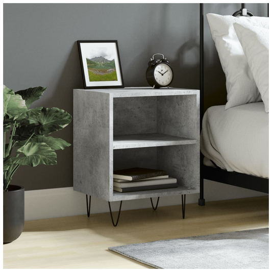 vidaXL Bedside Cabinet Concrete Grey 40x30x50 cm Engineered Wood