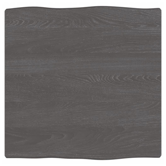 vidaXL Table Top Dark Grey 40x40x2 cm Treated Solid Wood Oak Live Edge