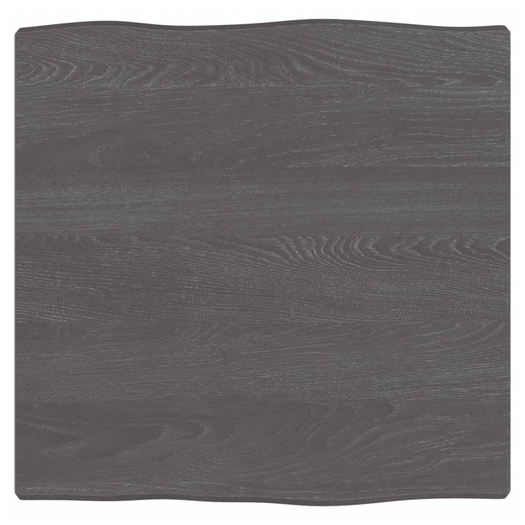 vidaXL Table Top Dark Grey 40x40x2 cm Treated Solid Wood Oak Live Edge