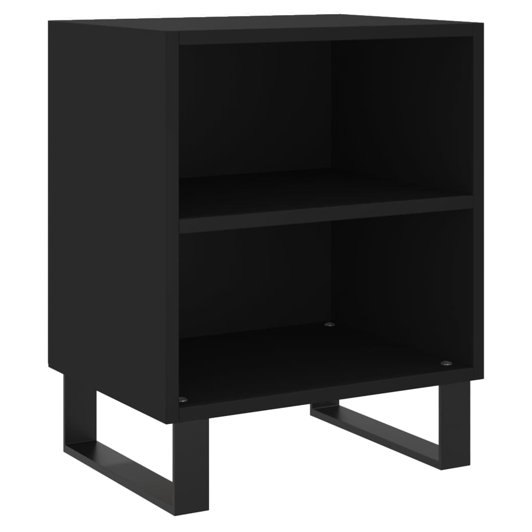 vidaXL Bedside Cabinet Black 40x30x50 cm Engineered Wood