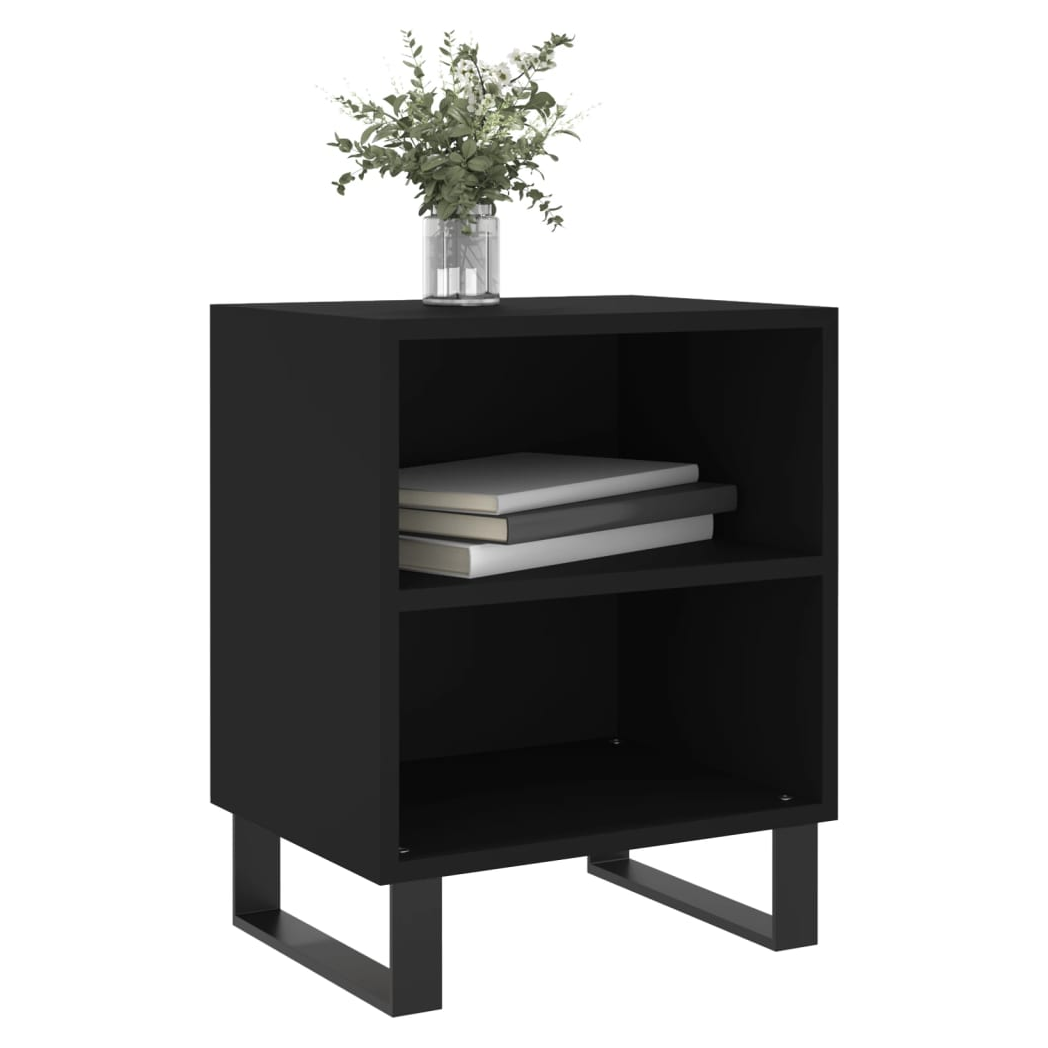 vidaXL Bedside Cabinet Black 40x30x50 cm Engineered Wood