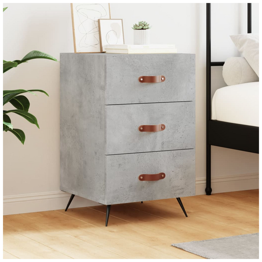 vidaXL Bedside Cabinet Concrete Grey 40x40x66 cm Engineered Wood