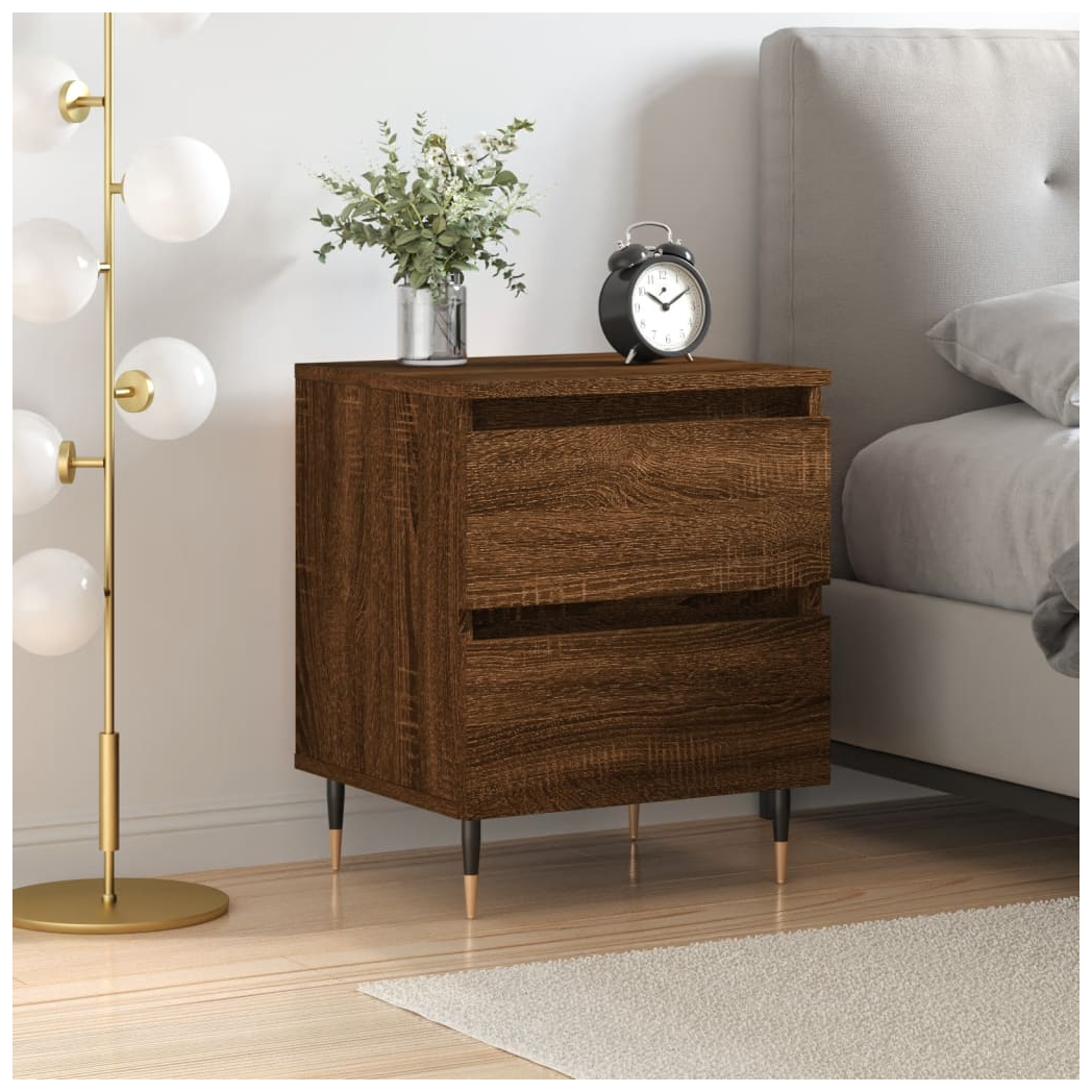 vidaXL Bedside Cabinet Brown Oak 40x35x50 cm Engineered Wood