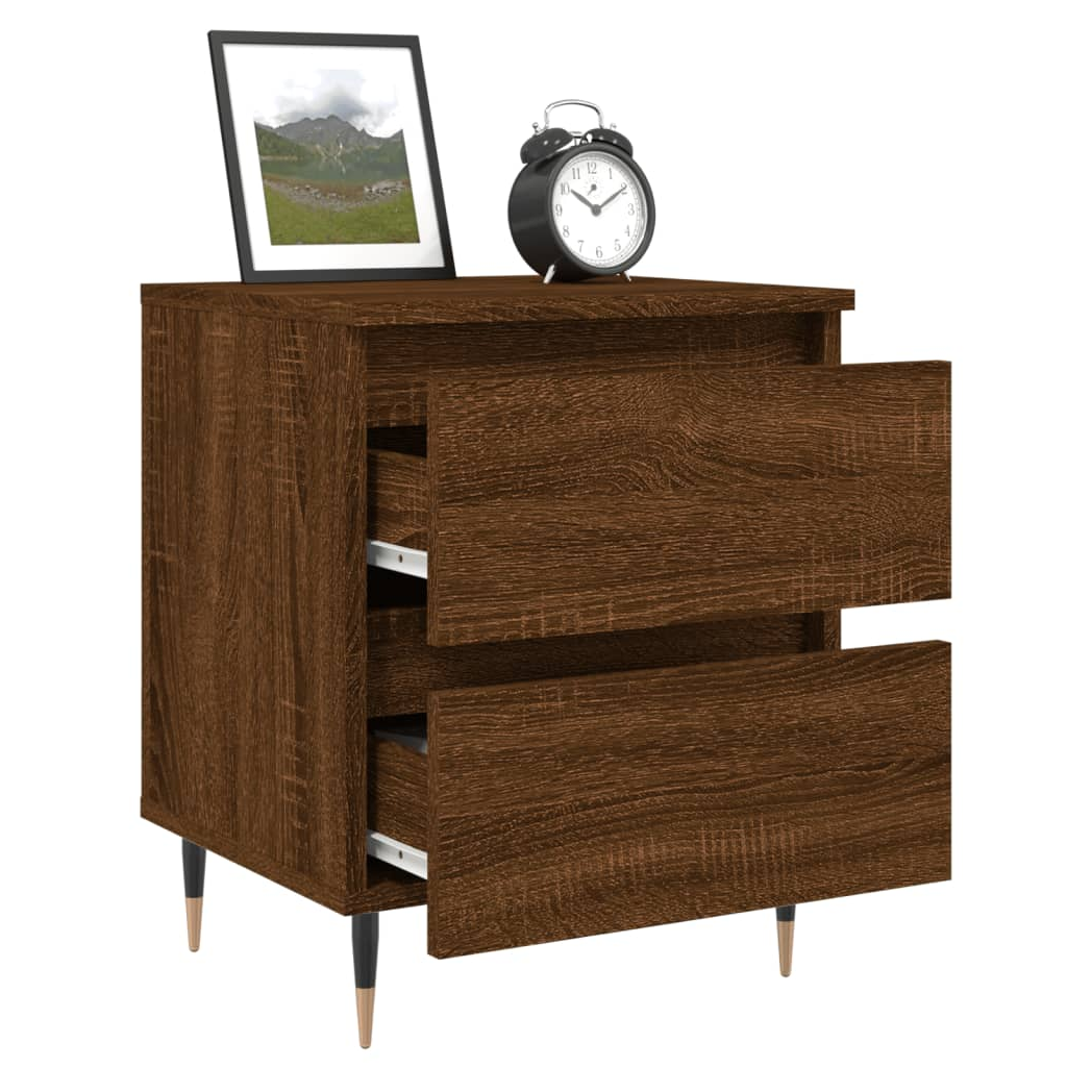 vidaXL Bedside Cabinet Brown Oak 40x35x50 cm Engineered Wood