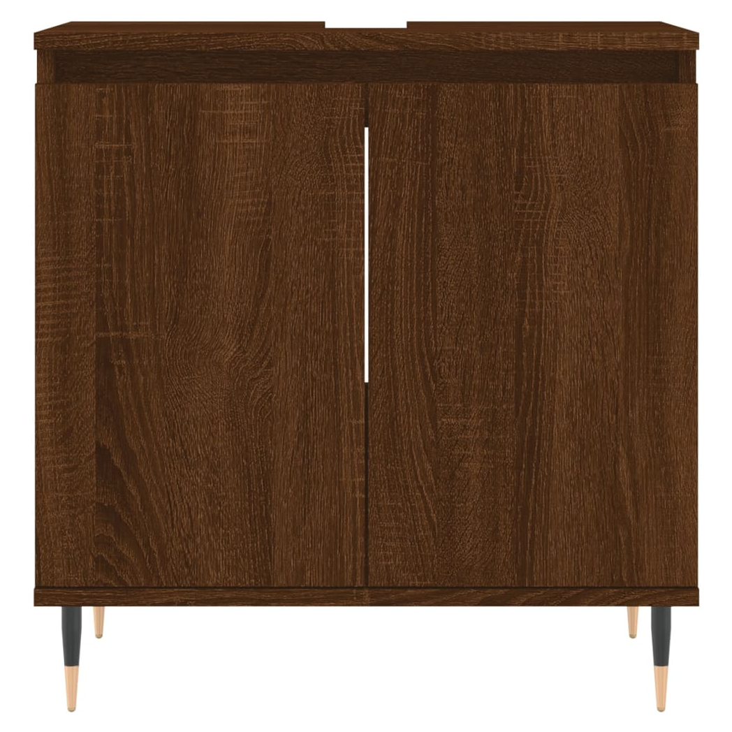 vidaXL Bathroom Cabinet Brown Oak 58x33x60 cm Engineered Wood