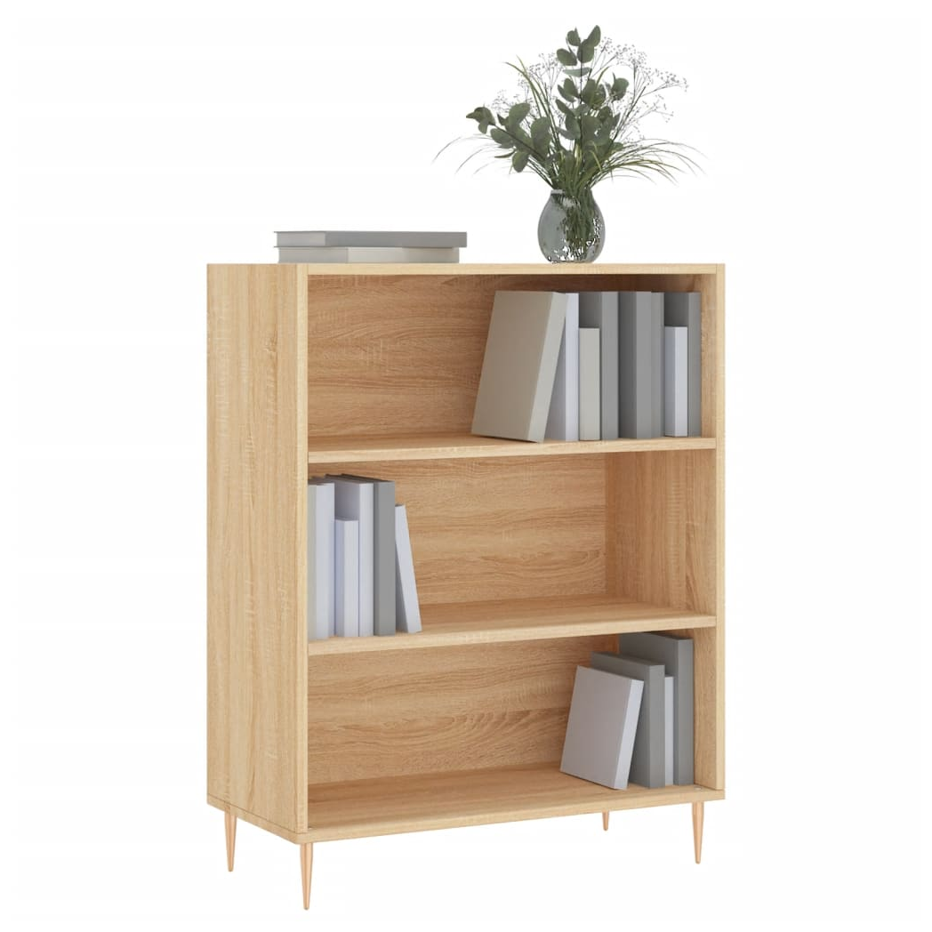 vidaXL Bookcase Sonoma Oak 69.5x32.5x90 cm Engineered Wood