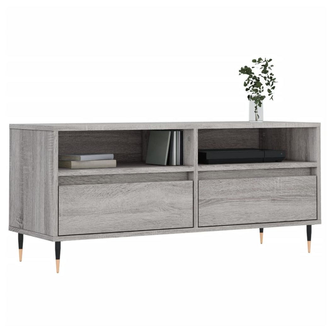 vidaXL TV Cabinet Grey Sonoma 100x34.5x44.5 cm Engineered Wood