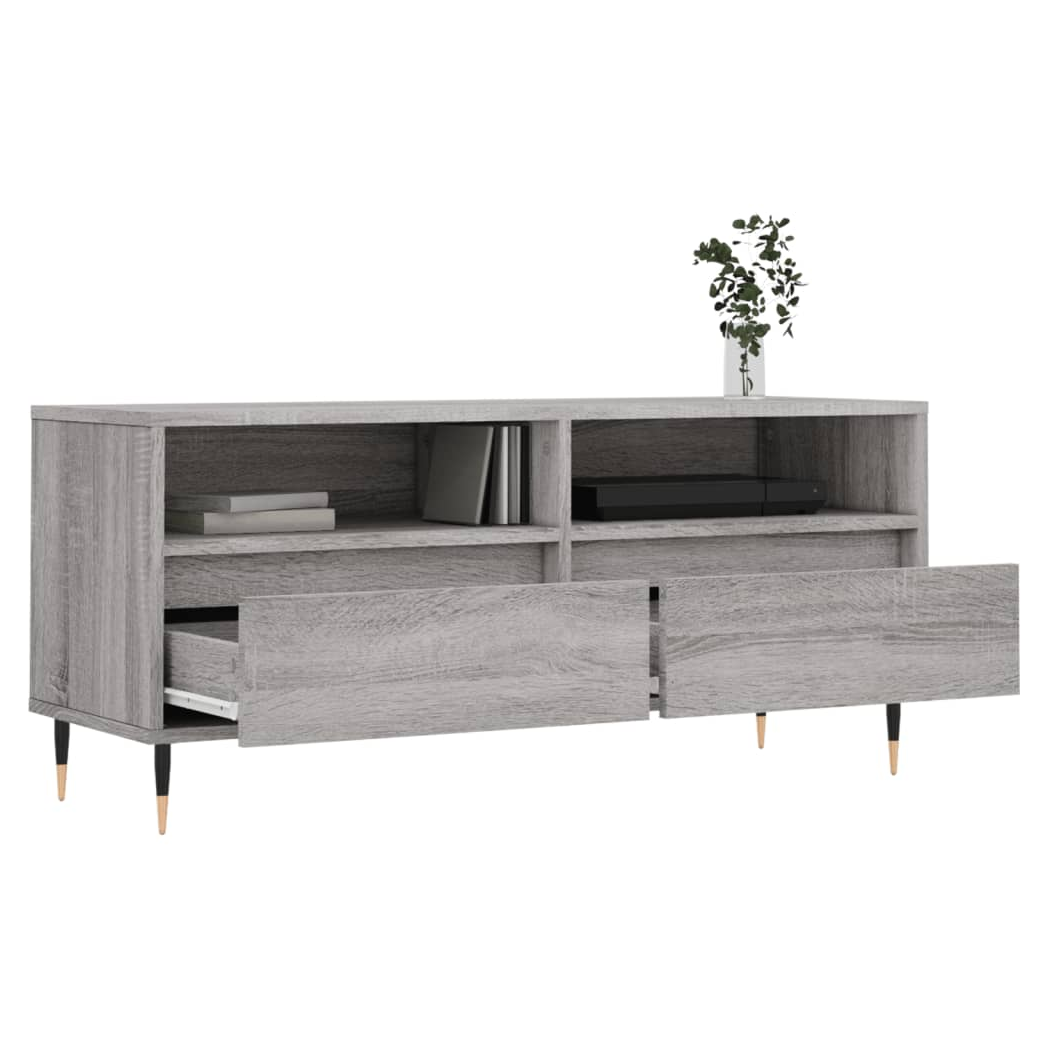 vidaXL TV Cabinet Grey Sonoma 100x34.5x44.5 cm Engineered Wood