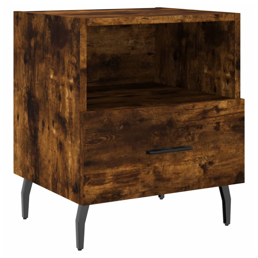 vidaXL Bedside Cabinet Smoked Oak 40x35x47.5 cm Engineered Wood