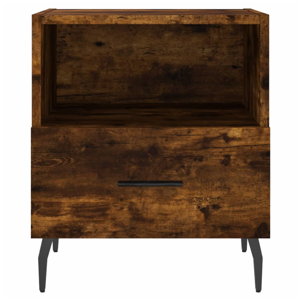 vidaXL Bedside Cabinet Smoked Oak 40x35x47.5 cm Engineered Wood