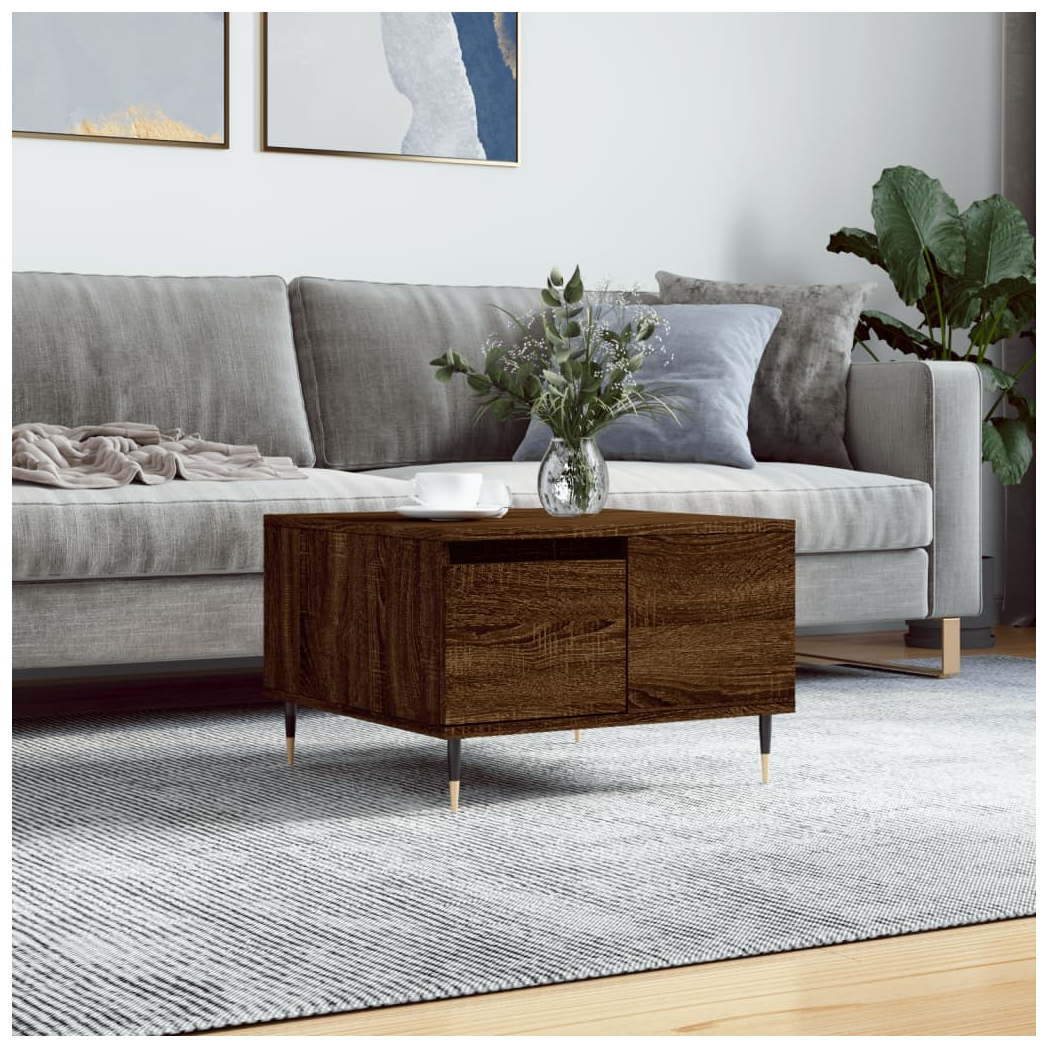 vidaXL Coffee Table Brown Oak 55x55x36.5 cm Engineered Wood