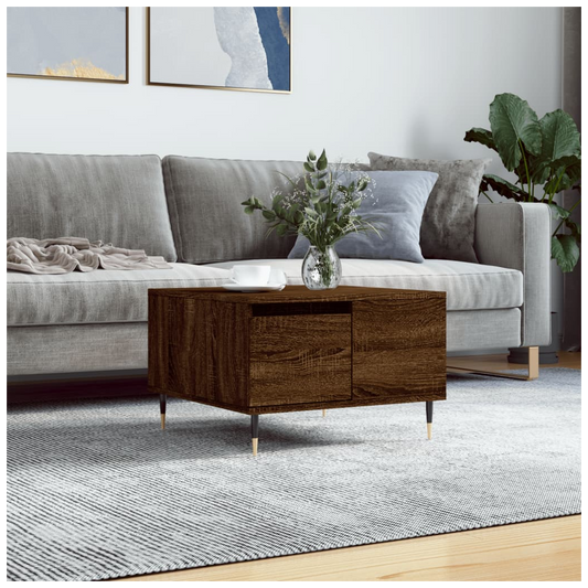 vidaXL Coffee Table Brown Oak 55x55x36.5 cm Engineered Wood