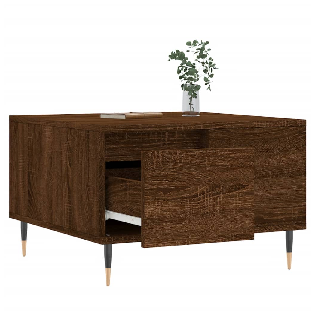 vidaXL Coffee Table Brown Oak 55x55x36.5 cm Engineered Wood