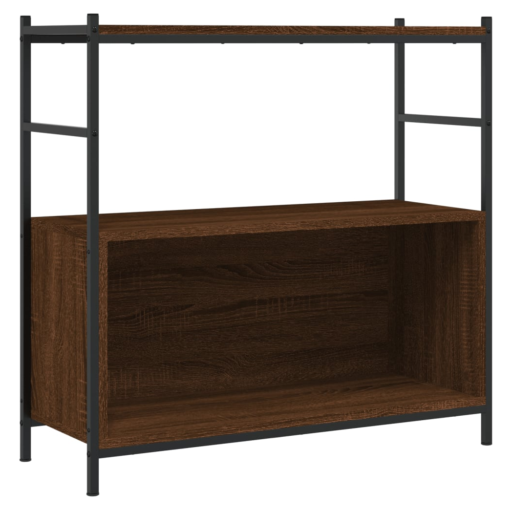 vidaXL Bookshelf Brown Oak 80x30x78.5 cm Engineered Wood and Iron