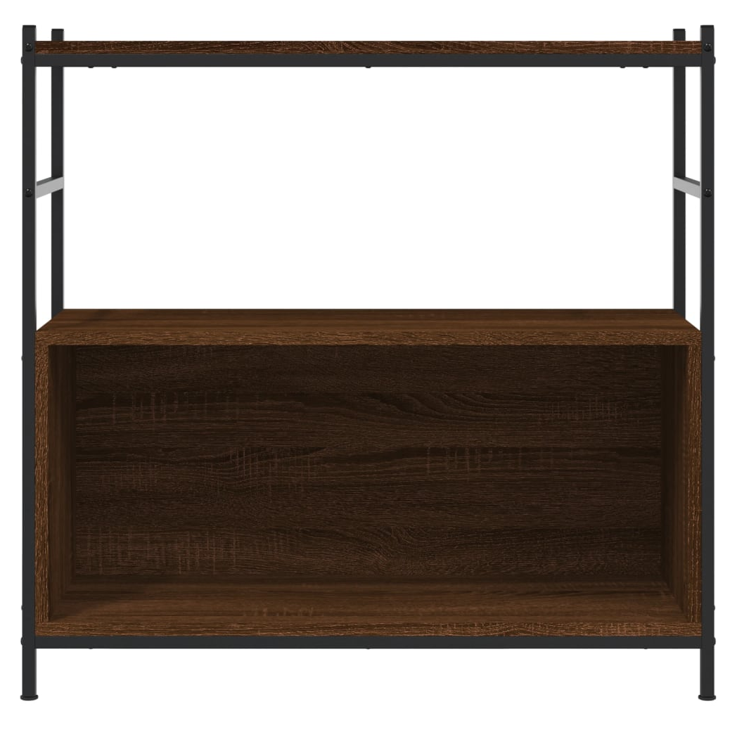 vidaXL Bookshelf Brown Oak 80x30x78.5 cm Engineered Wood and Iron