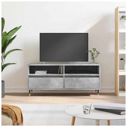 vidaXL TV Cabinet Concrete Grey 100x34.5x44.5 cm Engineered Wood