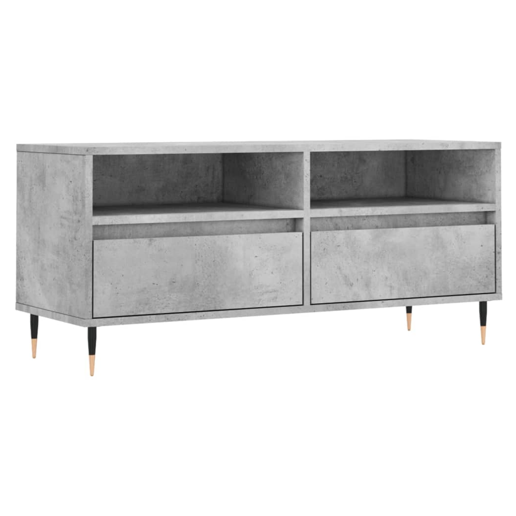 vidaXL TV Cabinet Concrete Grey 100x34.5x44.5 cm Engineered Wood