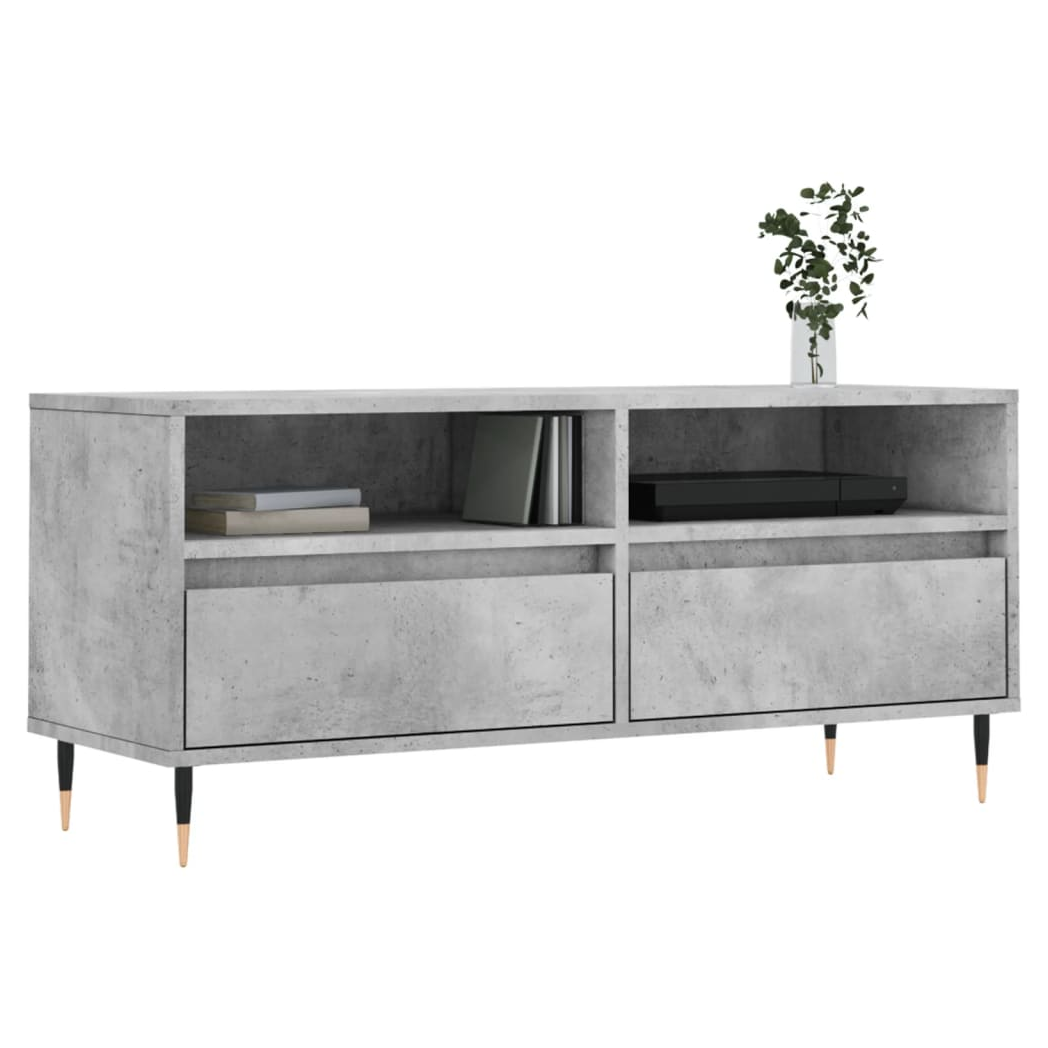 vidaXL TV Cabinet Concrete Grey 100x34.5x44.5 cm Engineered Wood