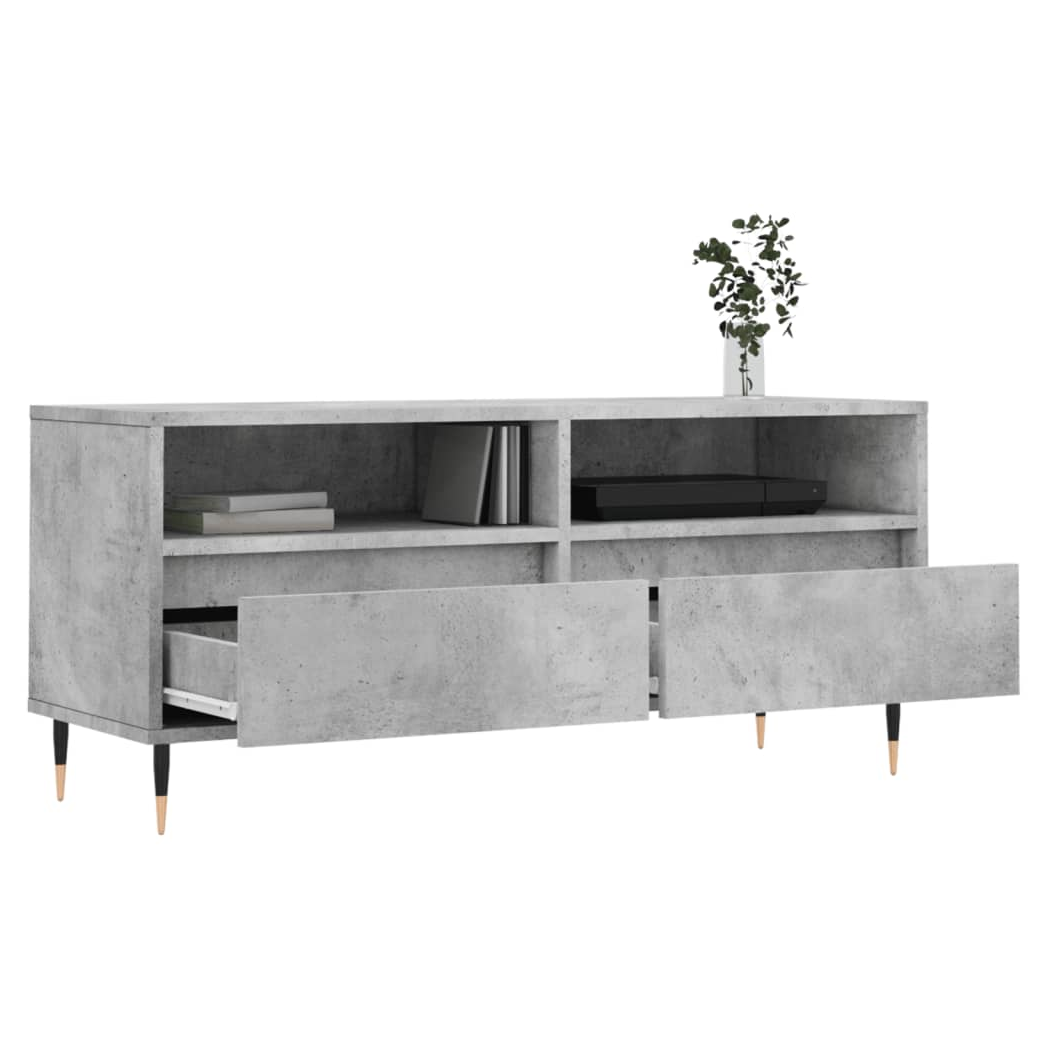 vidaXL TV Cabinet Concrete Grey 100x34.5x44.5 cm Engineered Wood