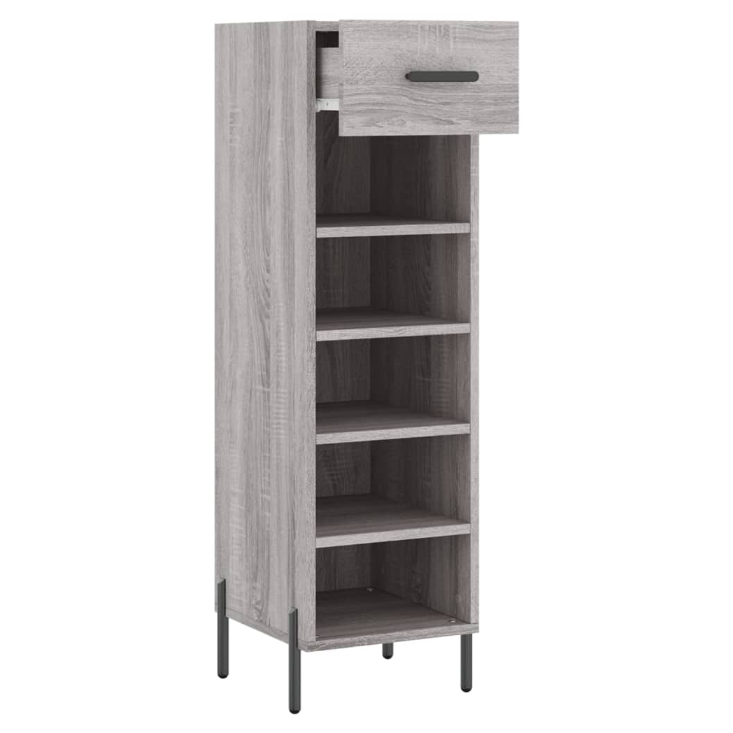 vidaXL Shoe Cabinet Grey Sonoma 30x35x105 cm Engineered Wood