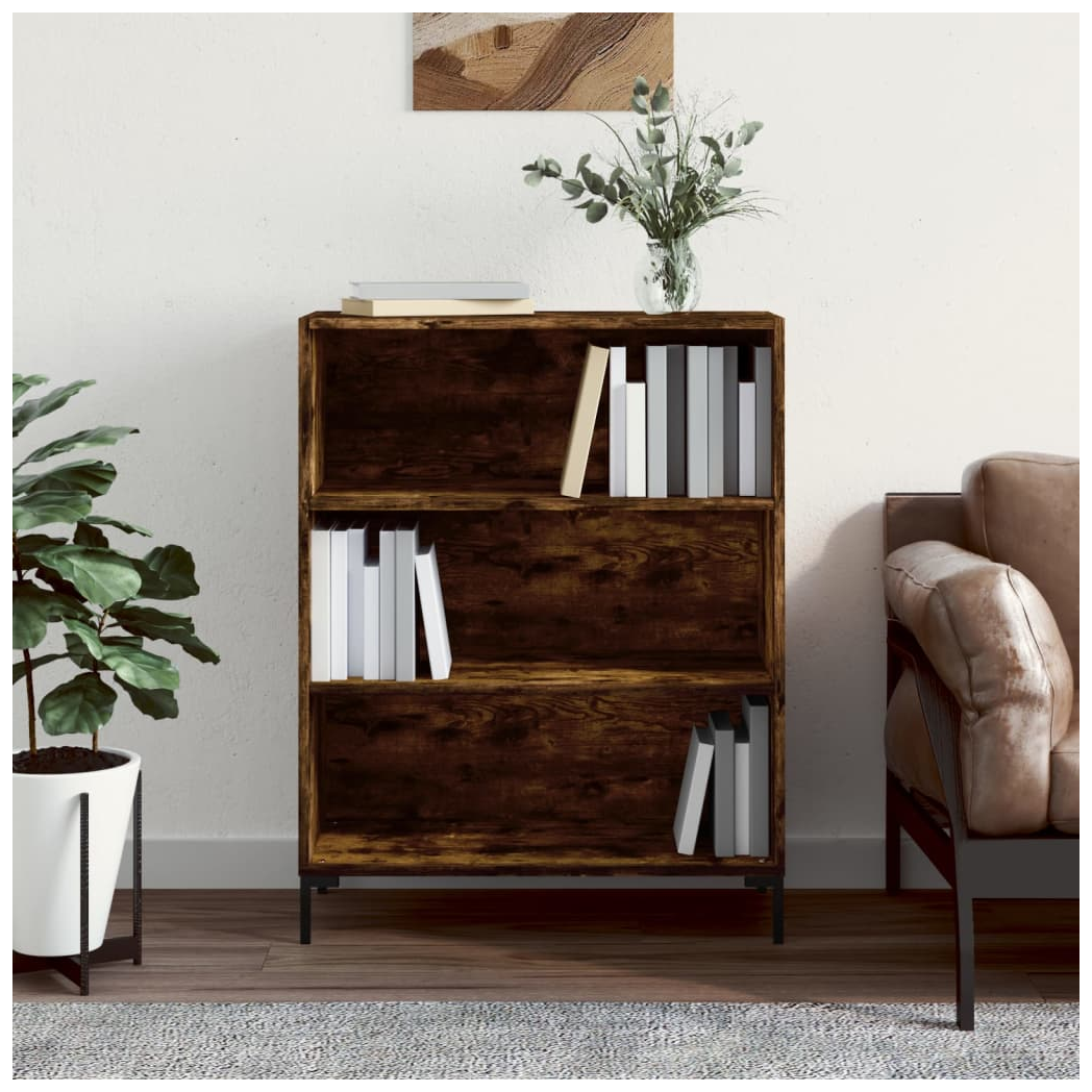 vidaXL Bookcase Smoked Oak 69.5x32.5x90 cm Engineered Wood