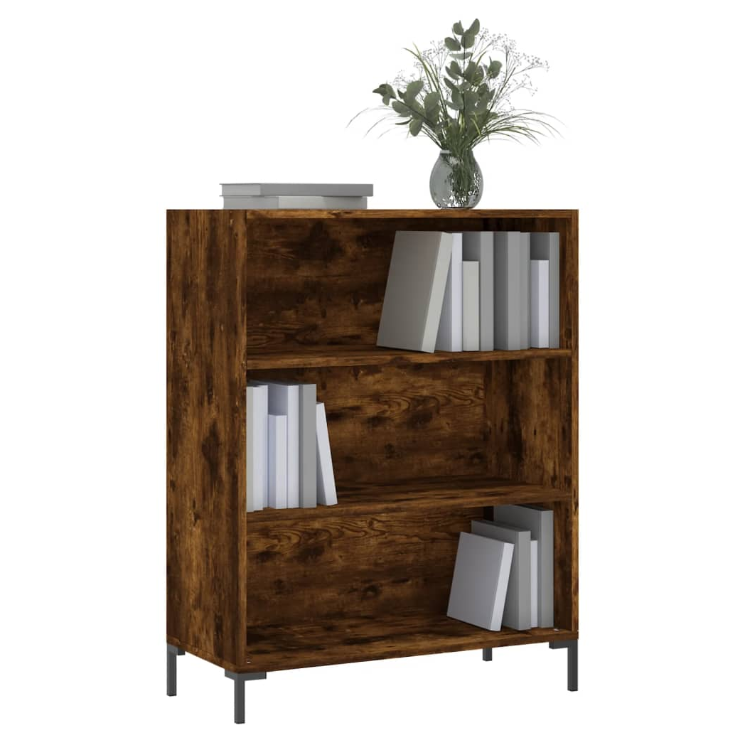 vidaXL Bookcase Smoked Oak 69.5x32.5x90 cm Engineered Wood