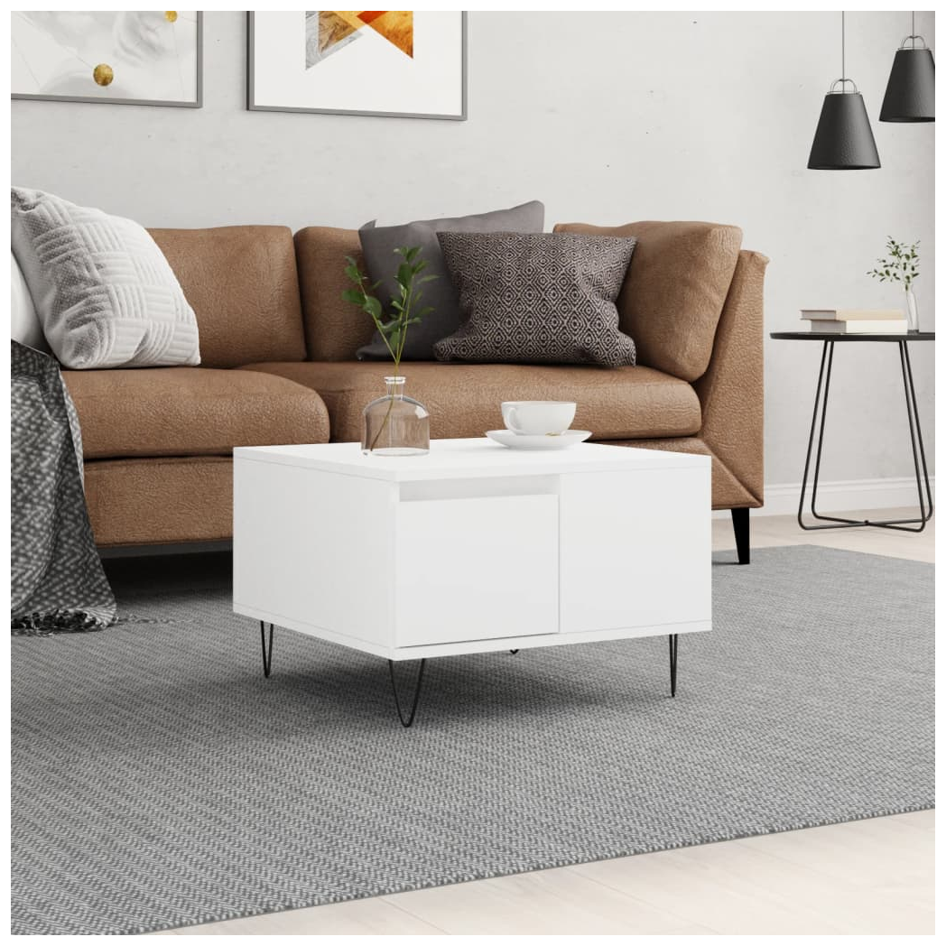 vidaXL Coffee Table White 55x55x36.5 cm Engineered Wood