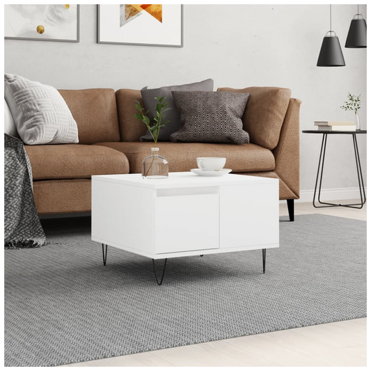 vidaXL Coffee Table White 55x55x36.5 cm Engineered Wood