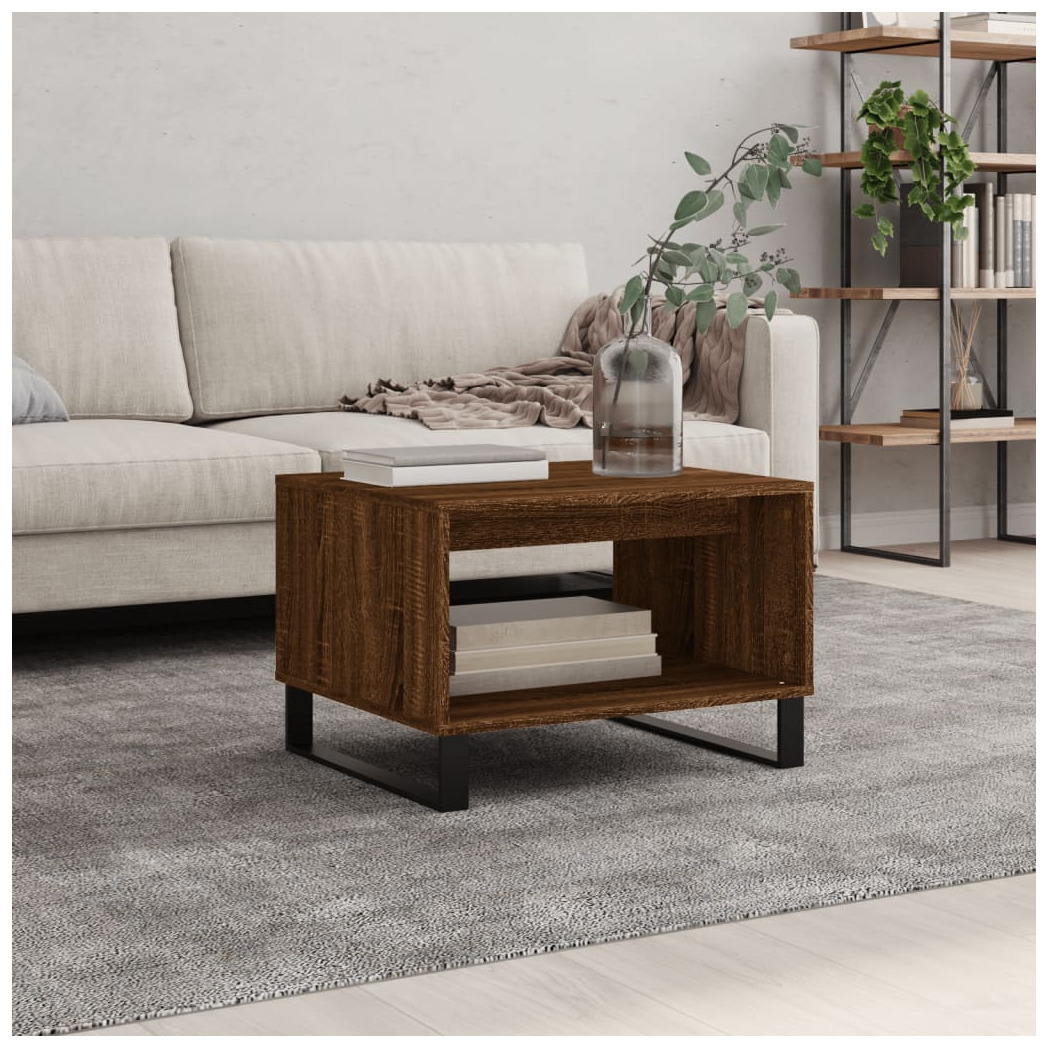 vidaXL Coffee Table Brown Oak 60x50x40 cm Engineered Wood