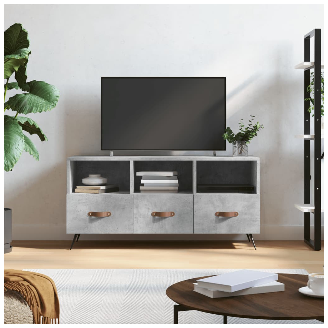 vidaXL TV Cabinet Concrete Grey 102x36x50 cm Engineered Wood