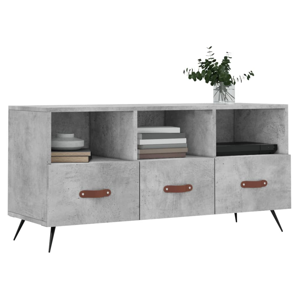 vidaXL TV Cabinet Concrete Grey 102x36x50 cm Engineered Wood